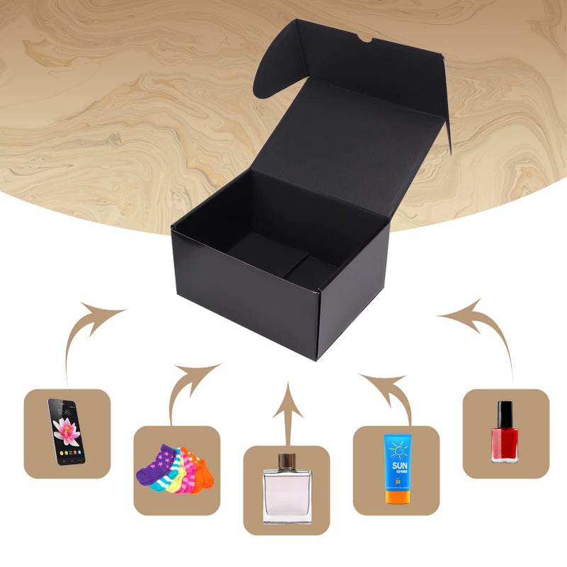 ZBEIVAN 8x6x4 Black Small Shipping Boxes  20 Packs Corrugated Cardboard Mailer Boxes for Packaging Small Business Mailing Gifts Wrap Boxes with Lids - Image 5